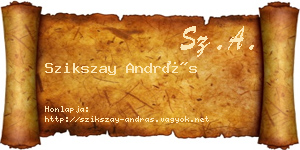 Szikszay András névjegykártya
